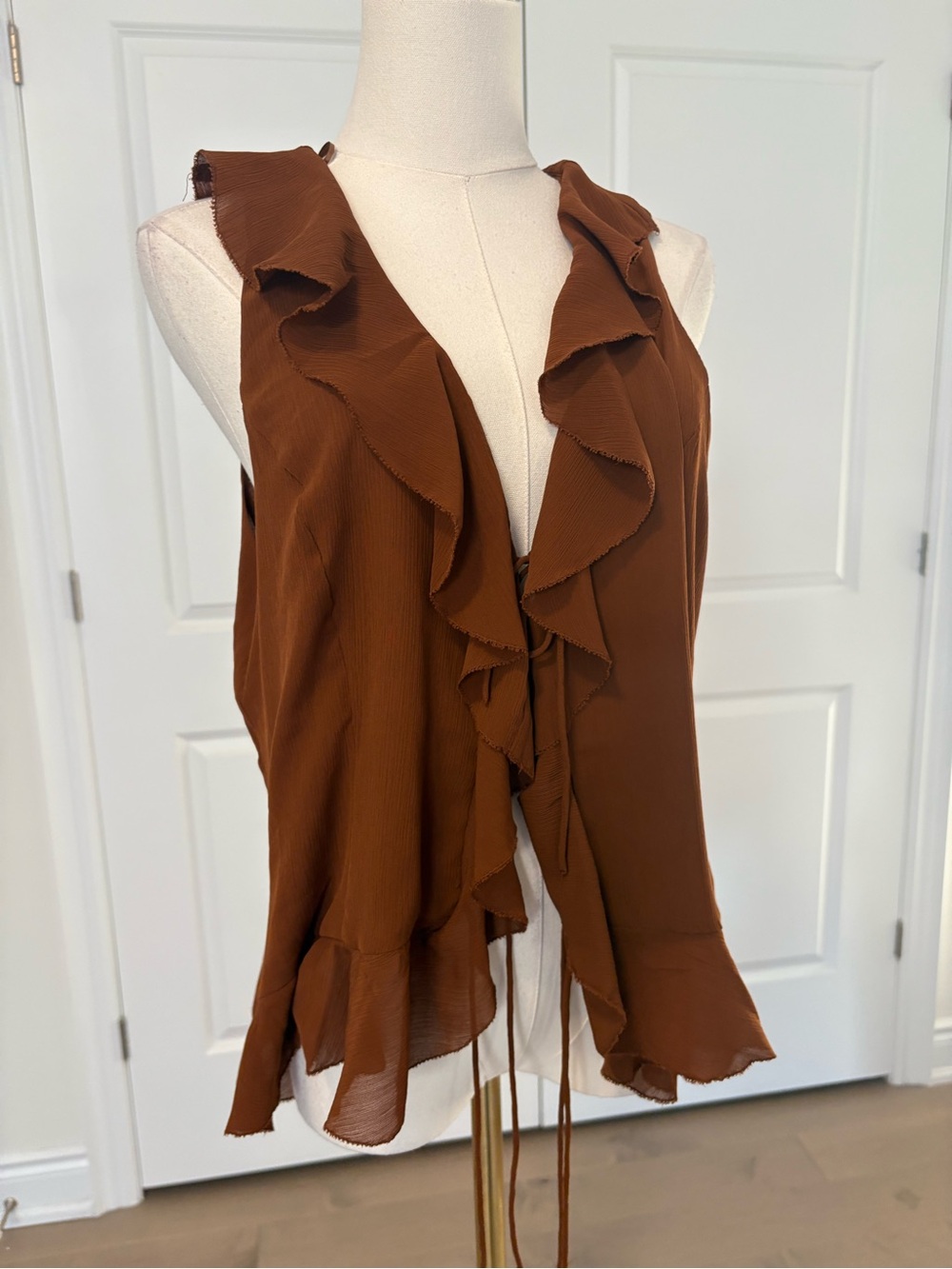 cupcakes & cashmere Rust Brown Blouse